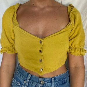 Yellow crop top